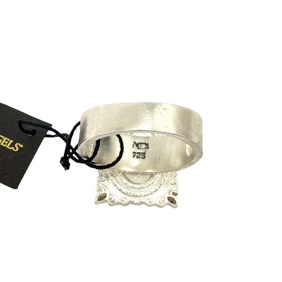 VIRGINS SAINTS & ANGELS VSA Retablo Square Framed Charm Ring in Silver 7 - Picture 4 of 5